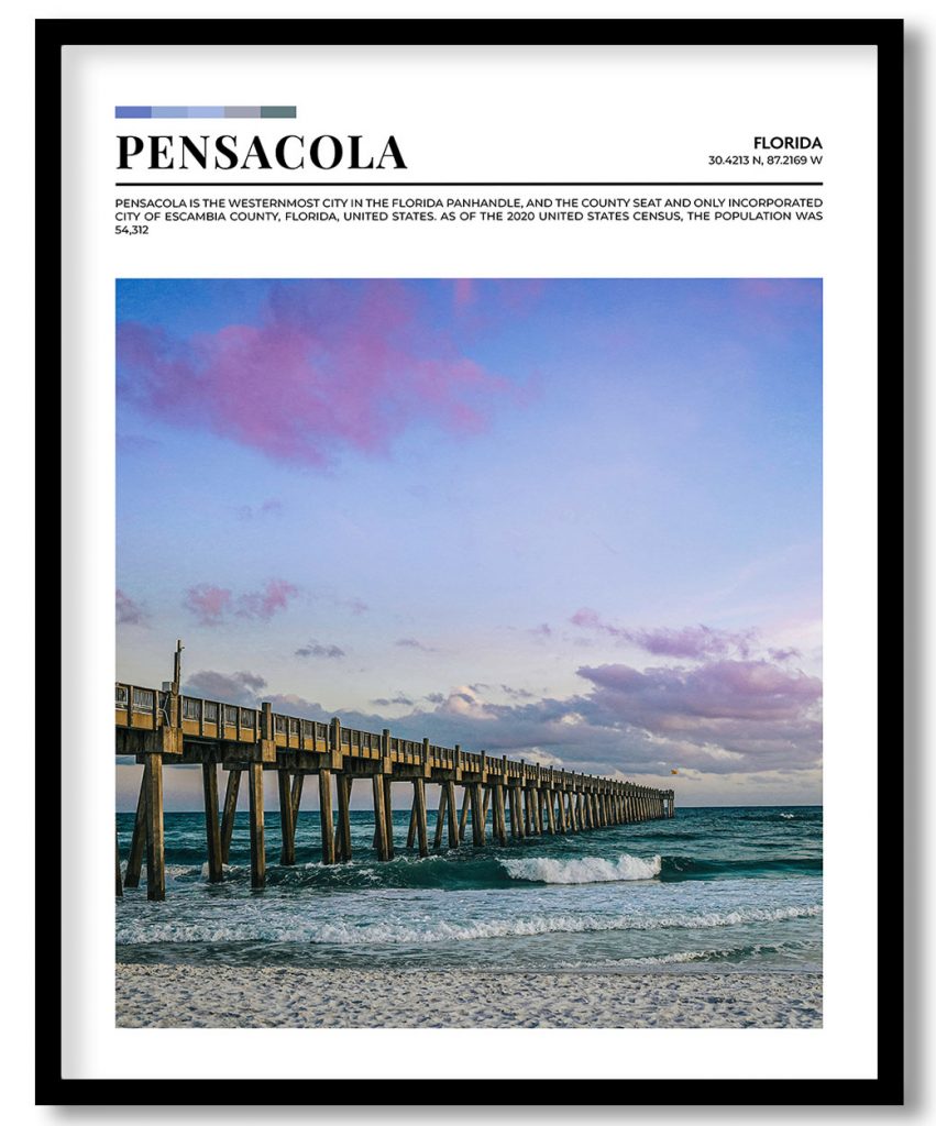 Pensacola, Florida pantone poster