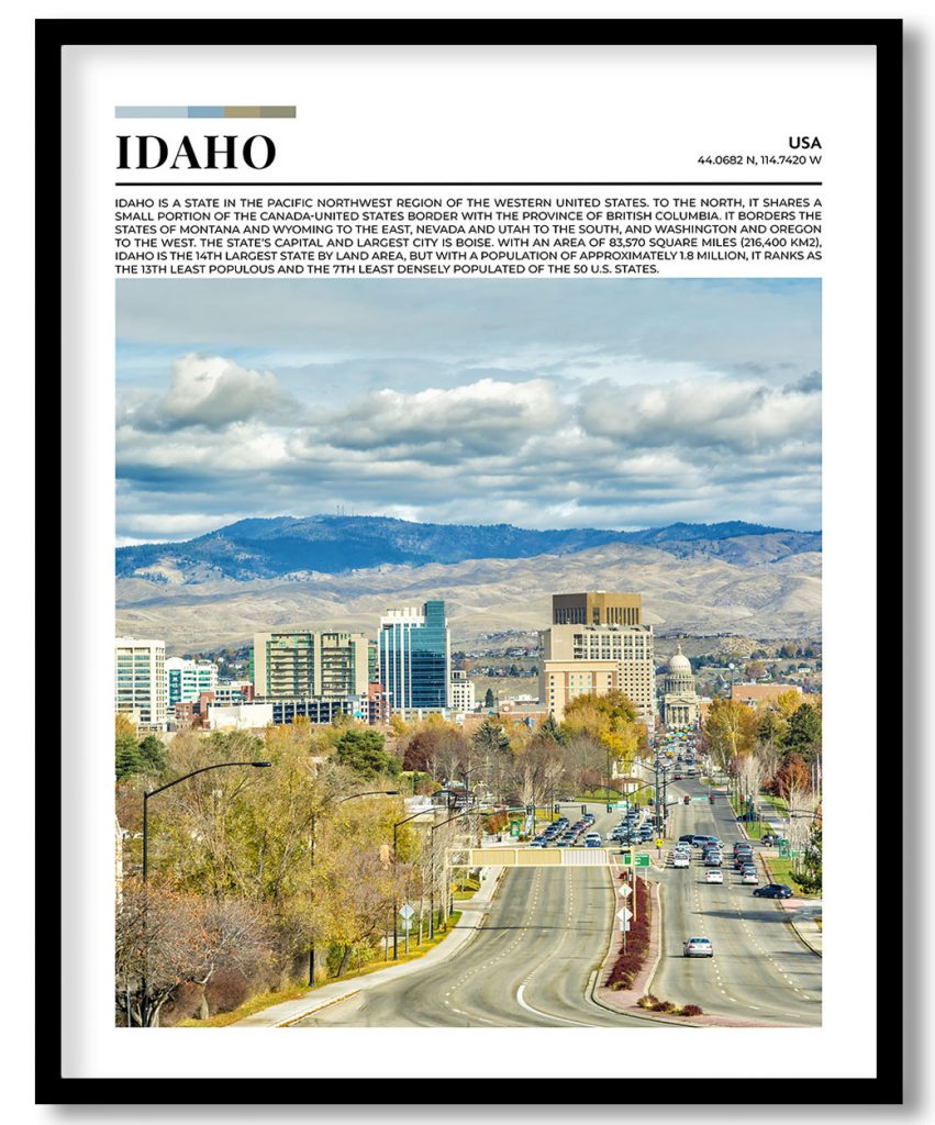 Idaho, USA pantone poster