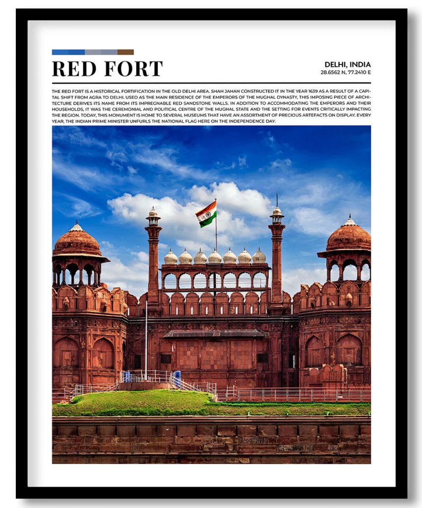 Red Fort, India pantone poster