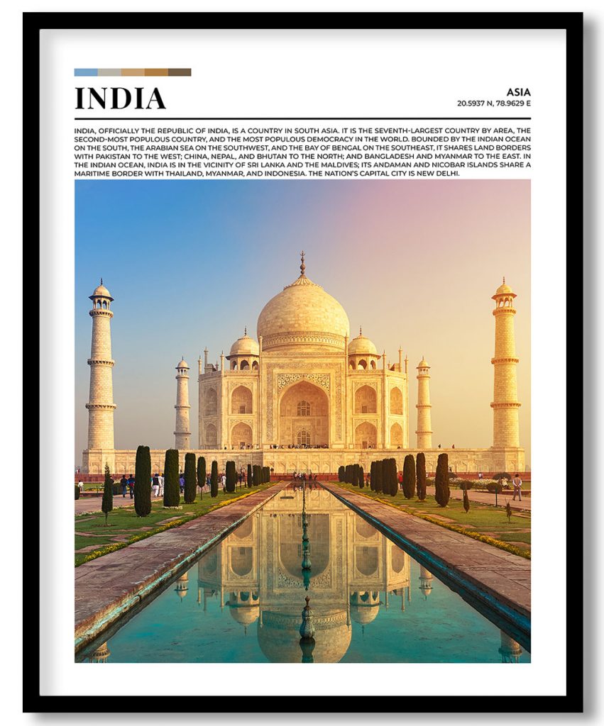 India, Asia pantone poster