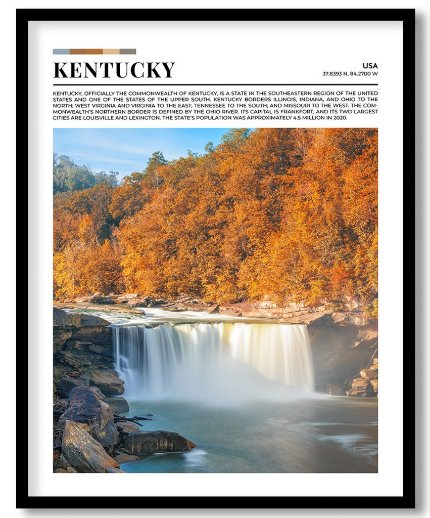 Kentucky, USA pantone poster