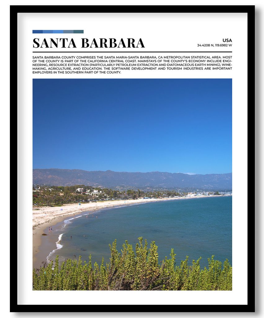 Santa Barbara, USA pantone poster