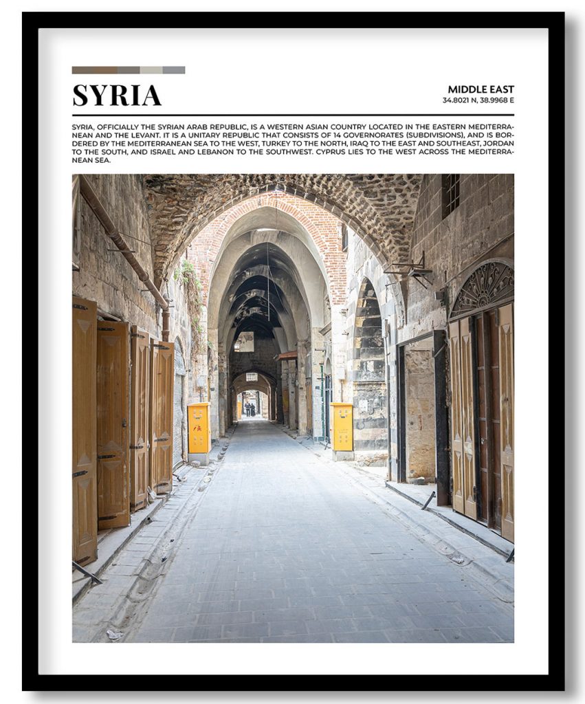 Syria, Middle East pantone poster