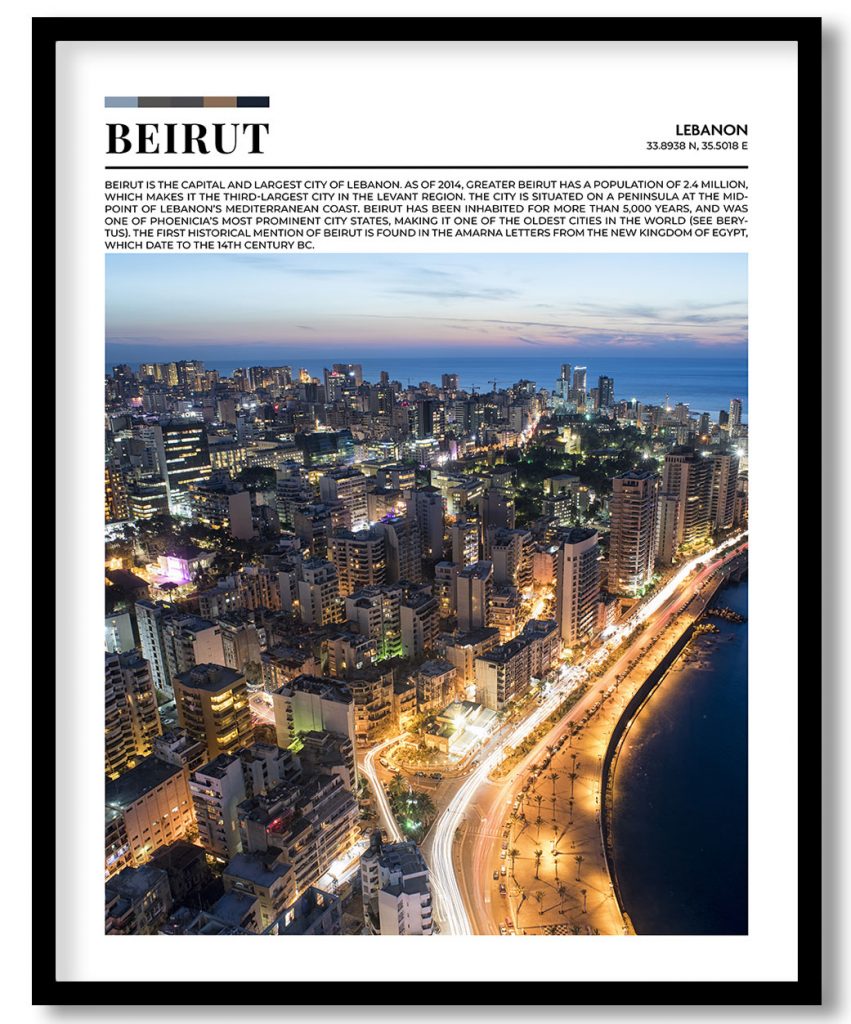 Beirut, Lebanon pantone poster