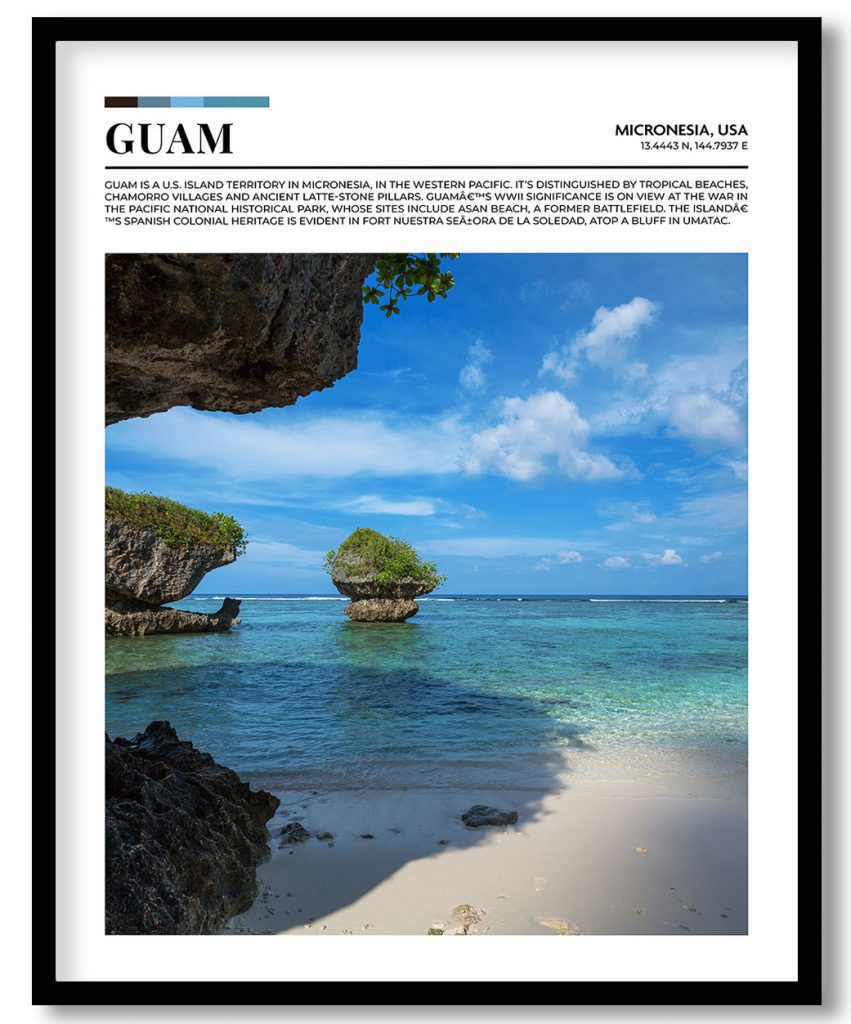 Guam, Micronesia, USA pantone poster