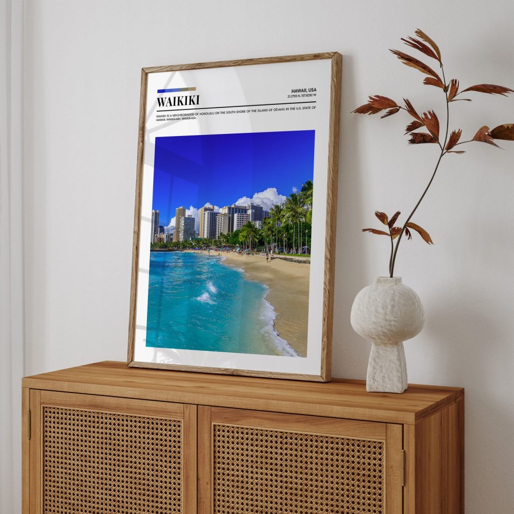 Nature Waikiki Beach Skyline Palms – Wall Hanging