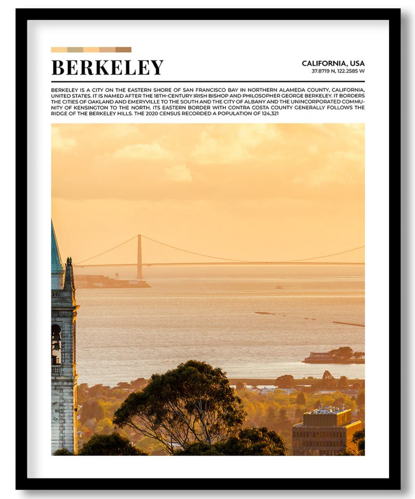 Berkeley, California, USA pantone poster