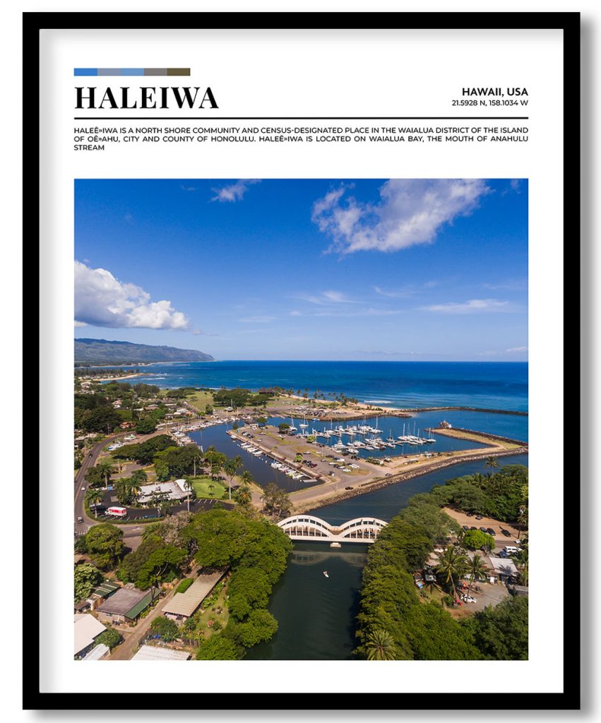 Haleiwa, Hawaii, USA pantone poster