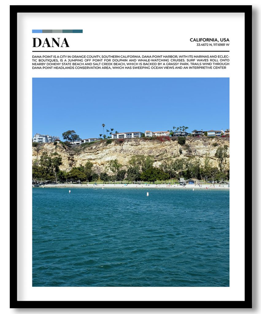 Dana, California, USA pantone poster