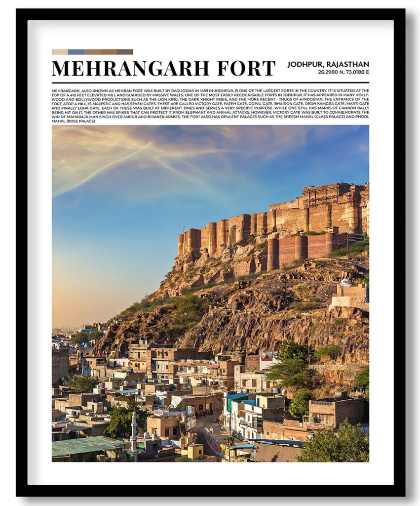 Mehrangarh Fort, India pantone poster