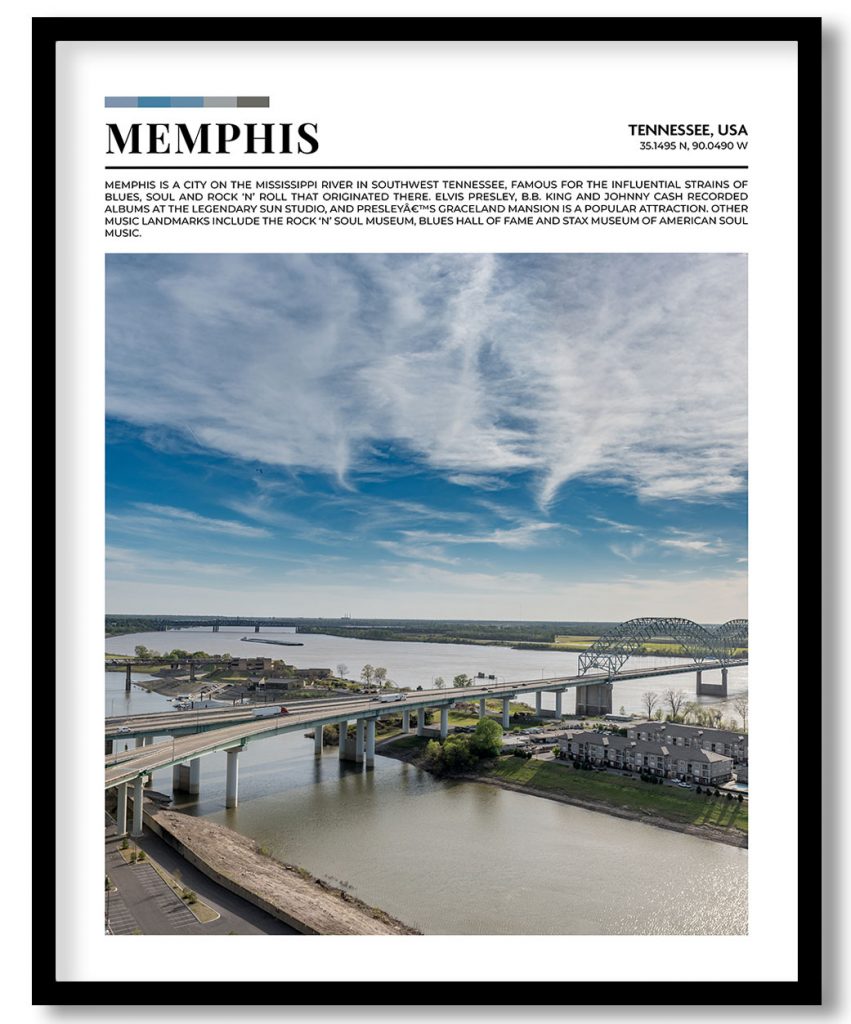 Memphis, Tennessee, USA pantone poster