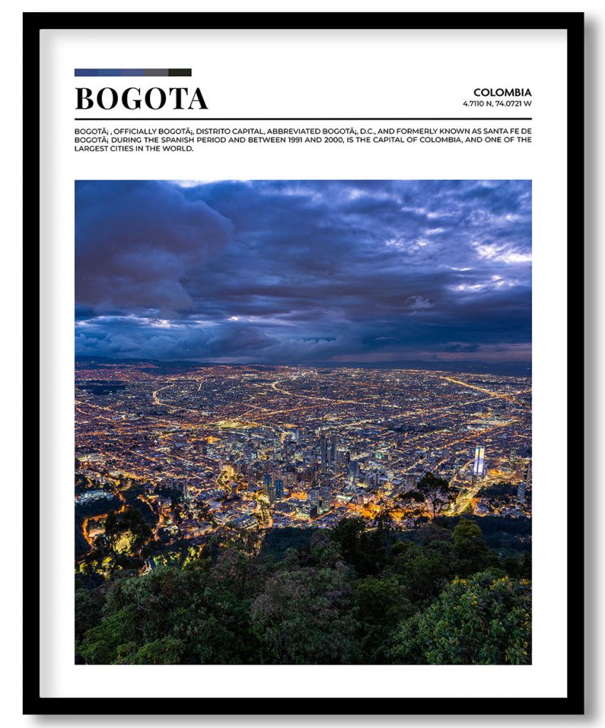 Bogota, Colombia pantone poster
