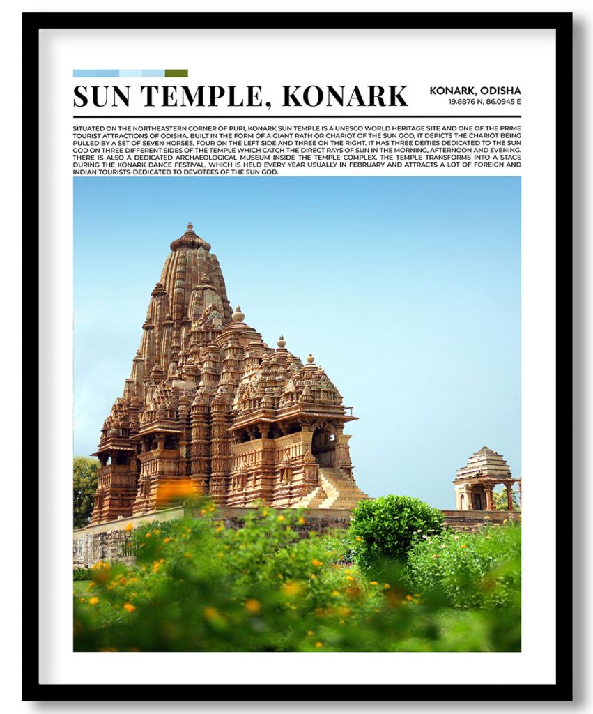 Sun Temple, Konark, India pantone poster