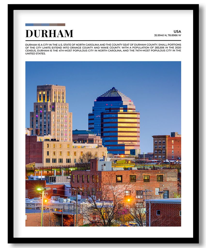 Durham, USA pantone poster