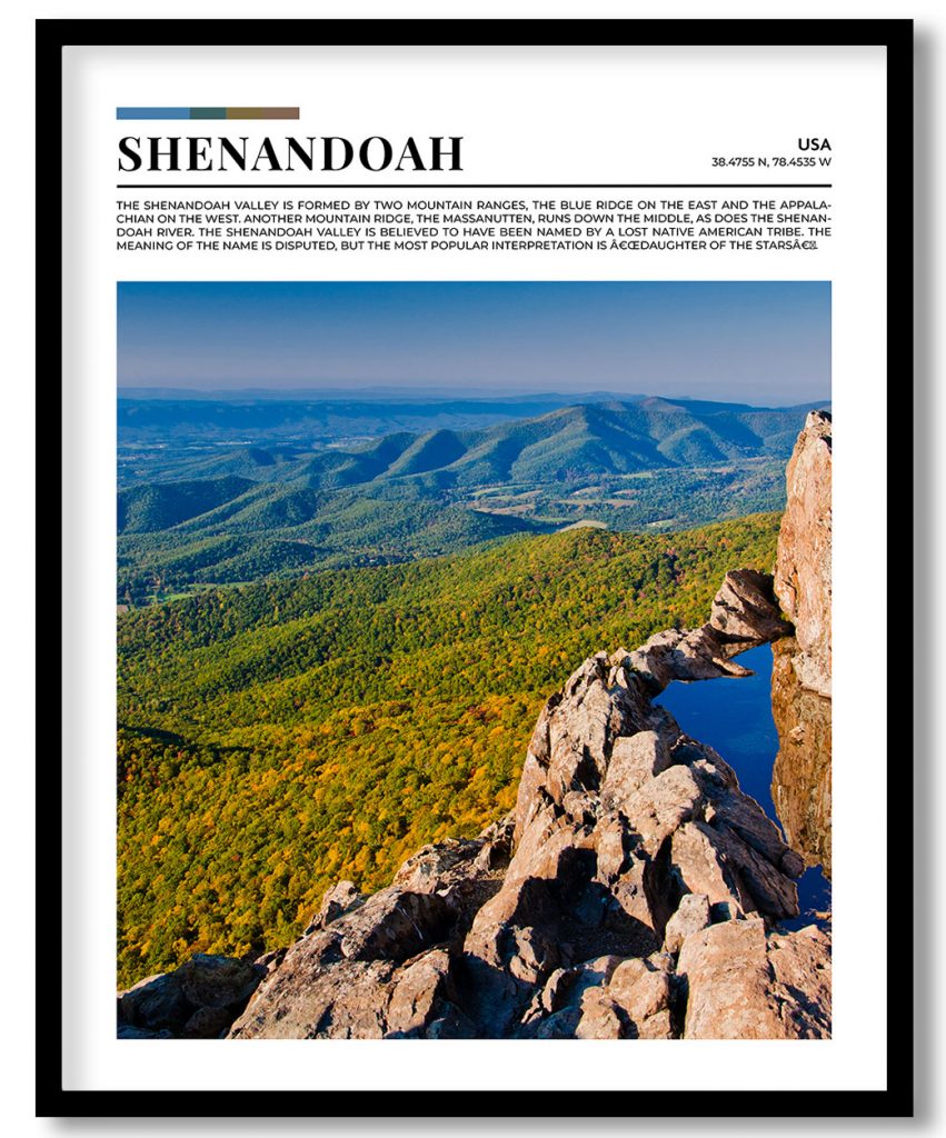 Shenandoah, USA pantone poster