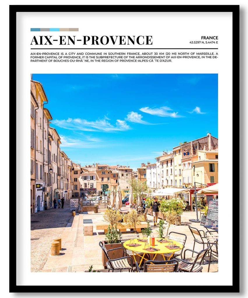 Aix-En-Provence, France pantone poster