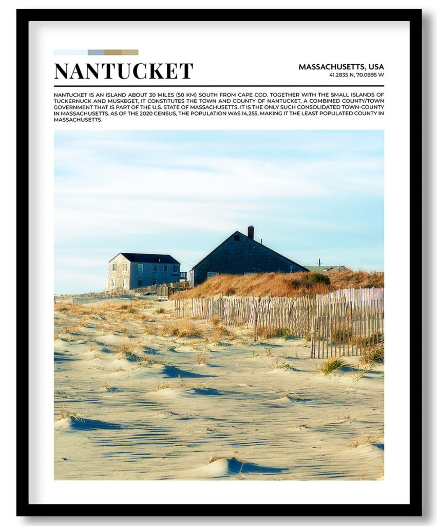 Nantucket, Massachusetts, USA pantone poster