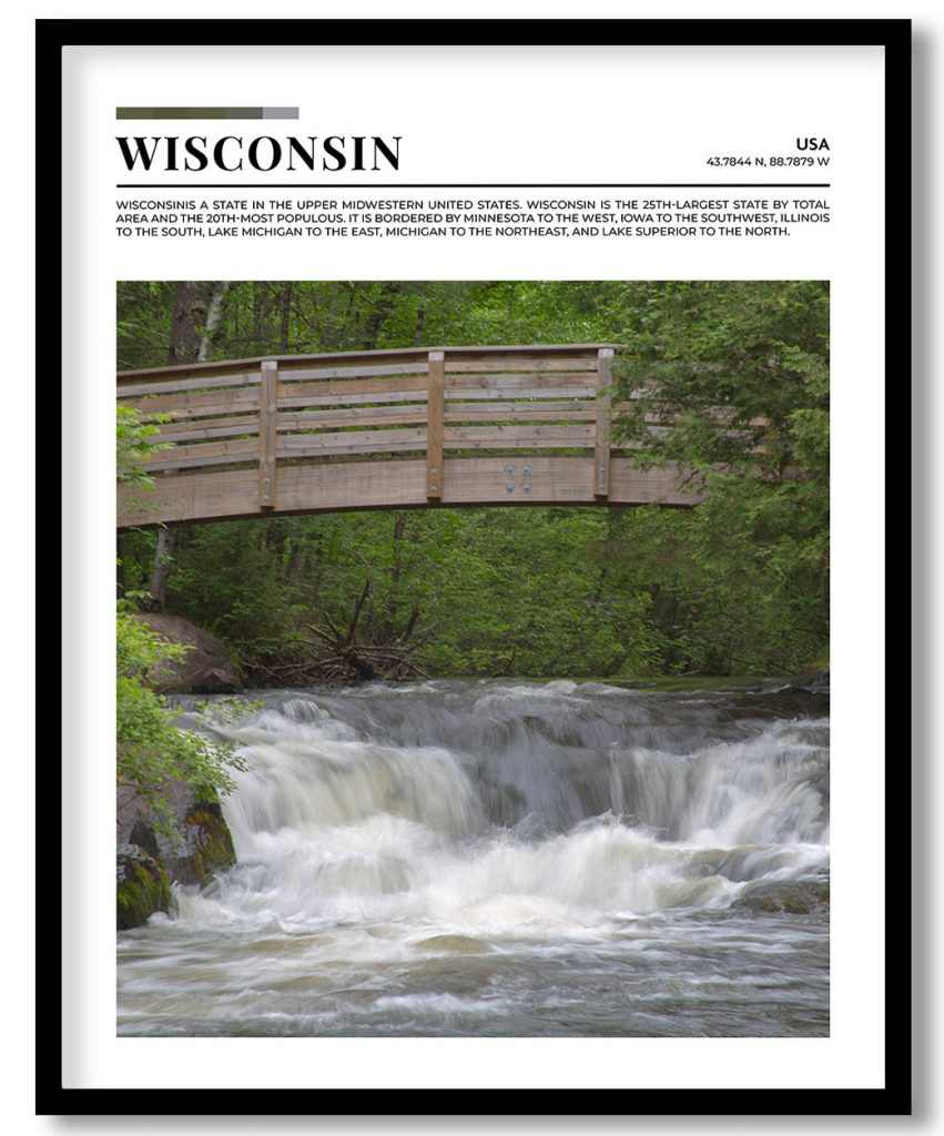 Wisconsin, USA pantone poster