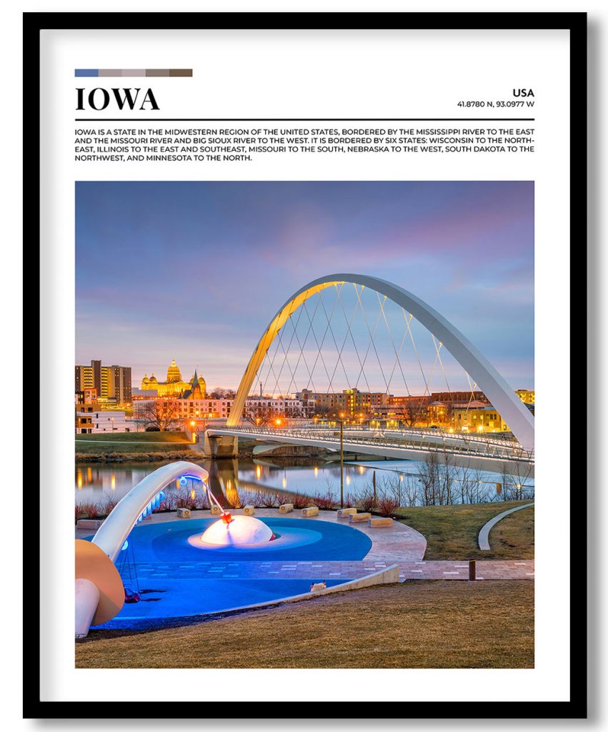 Iowa, USA pantone poster