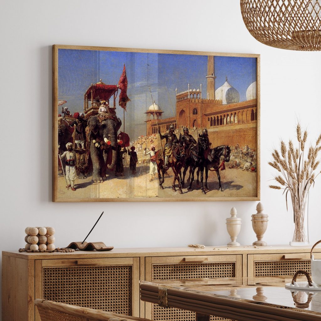 Great Mogul And His Court Returning From The Great Mosque At Delhi, India by Edwin Lord Weeks (1886)