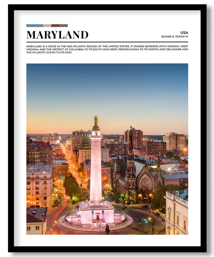 Maryland, USA pantone poster