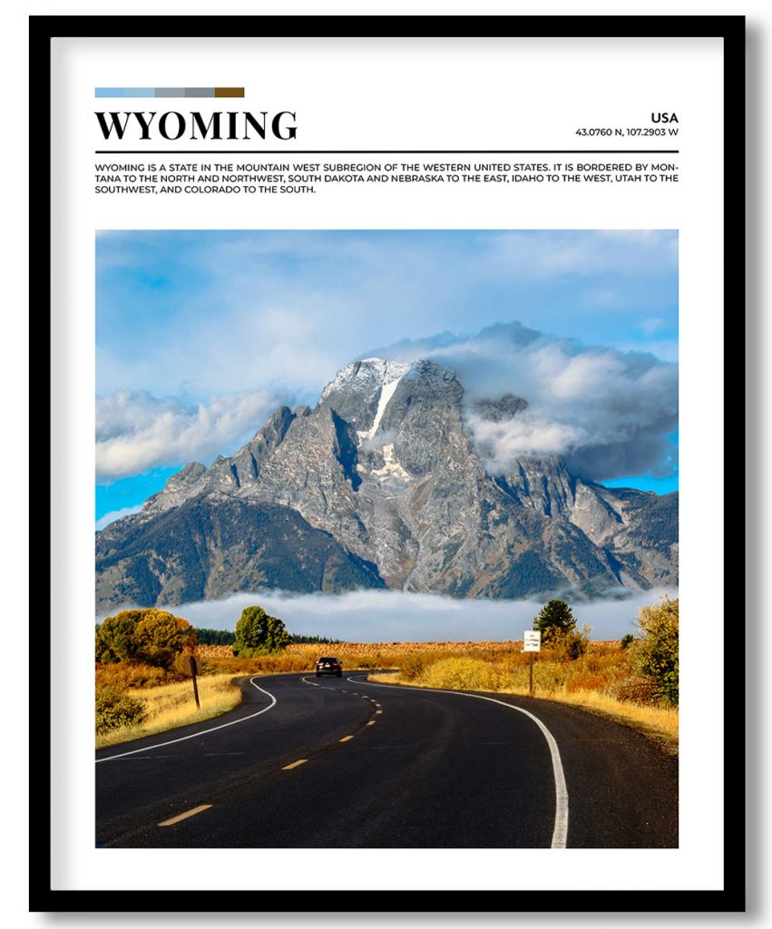 Wyoming, USA pantone poster