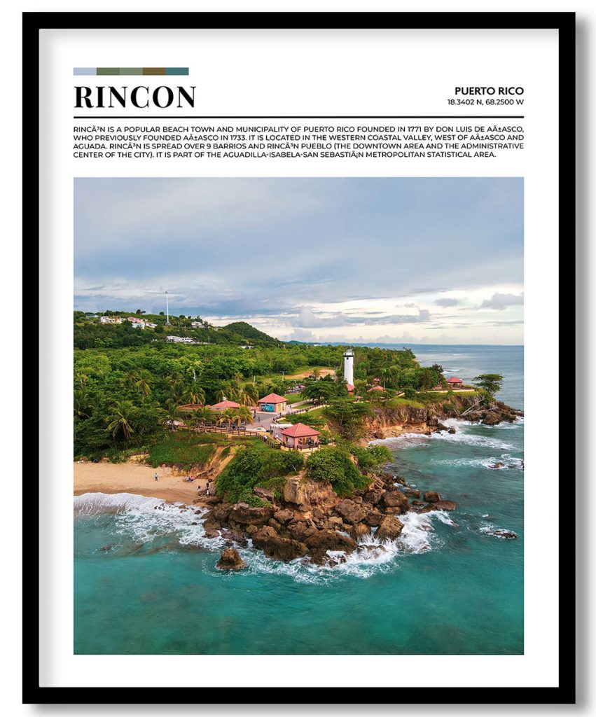 Rincon, Puerto Rico pantone poster
