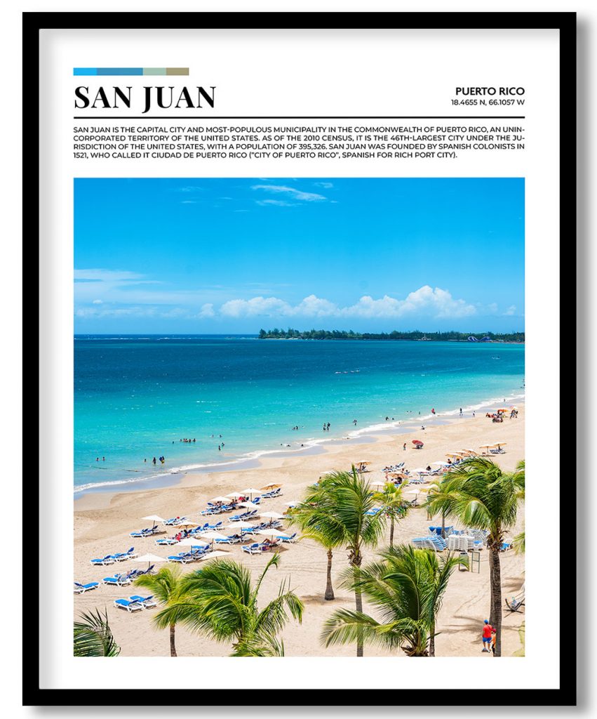 San Juan, Puerto Rico pantone poster