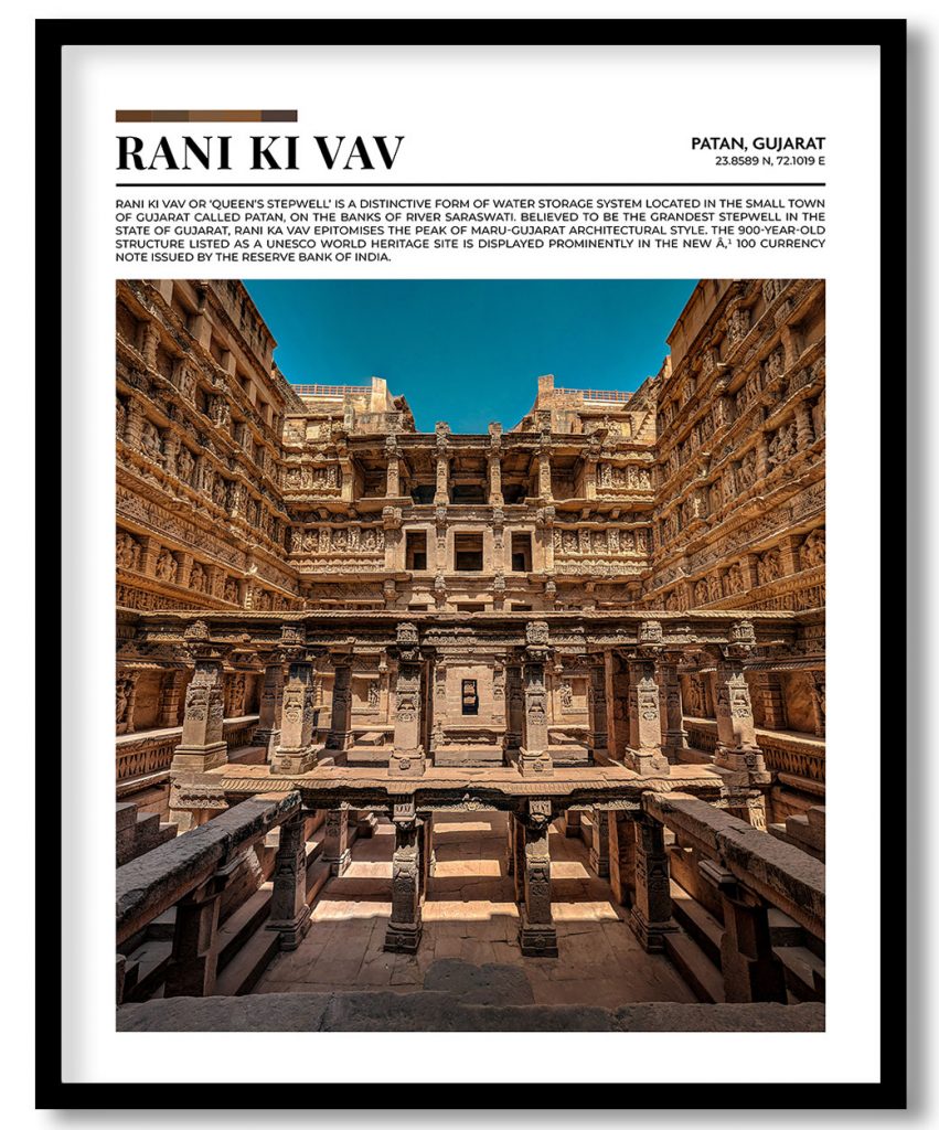 Rani Ki Vav, India pantone poster