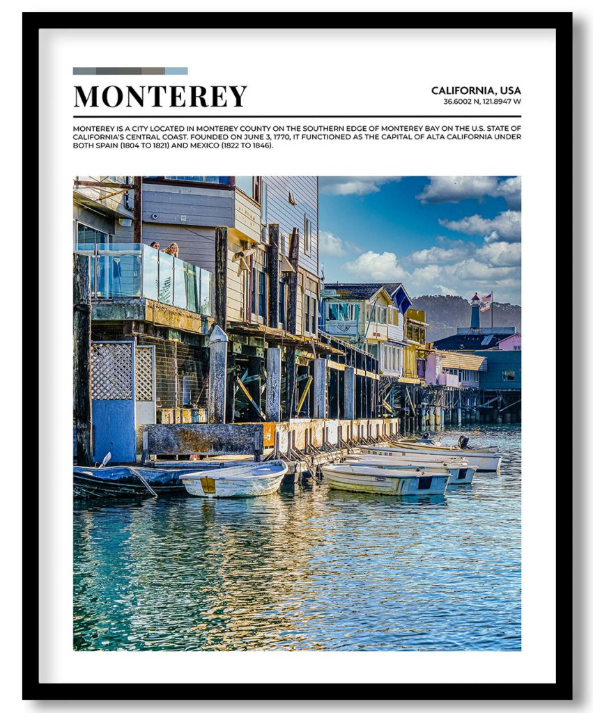 Monterey, California, USA pantone poster