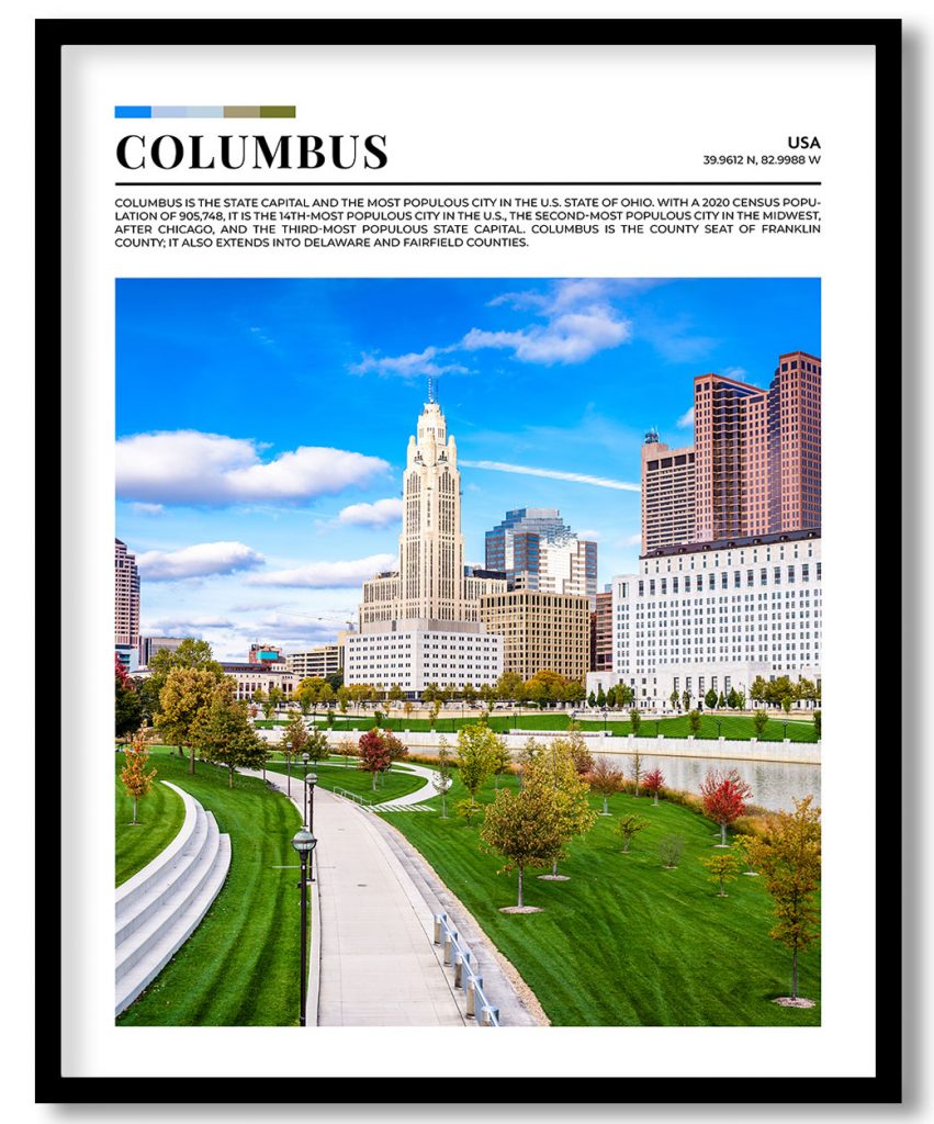 Columbus, USA pantone poster