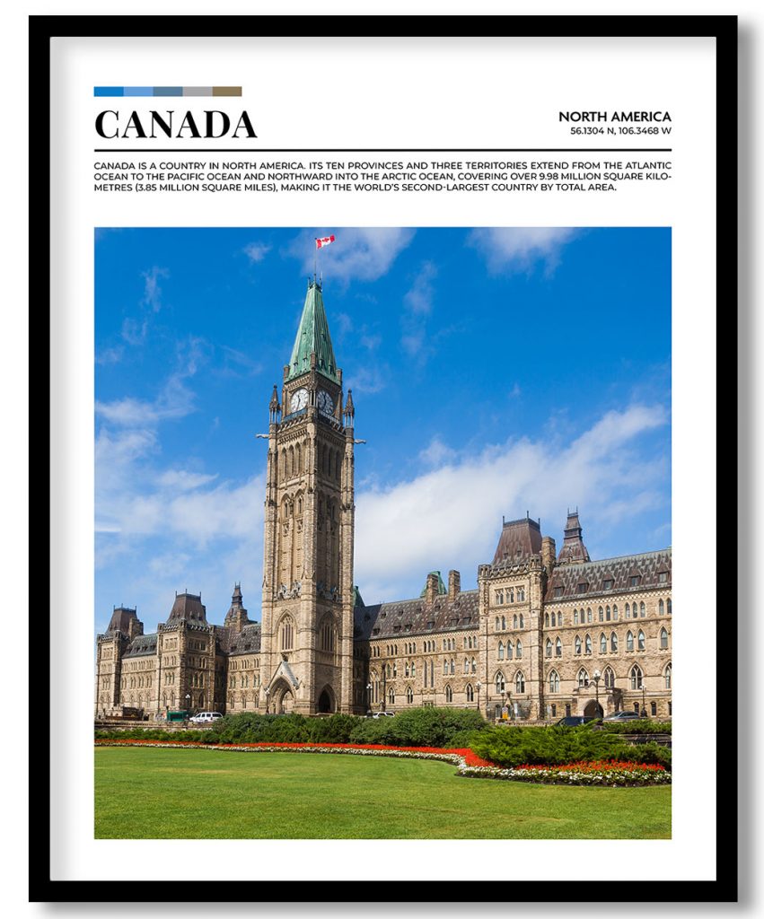 Canada, North America pantone poster