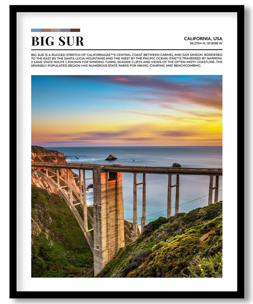 Big Sur, California, USA pantone poster