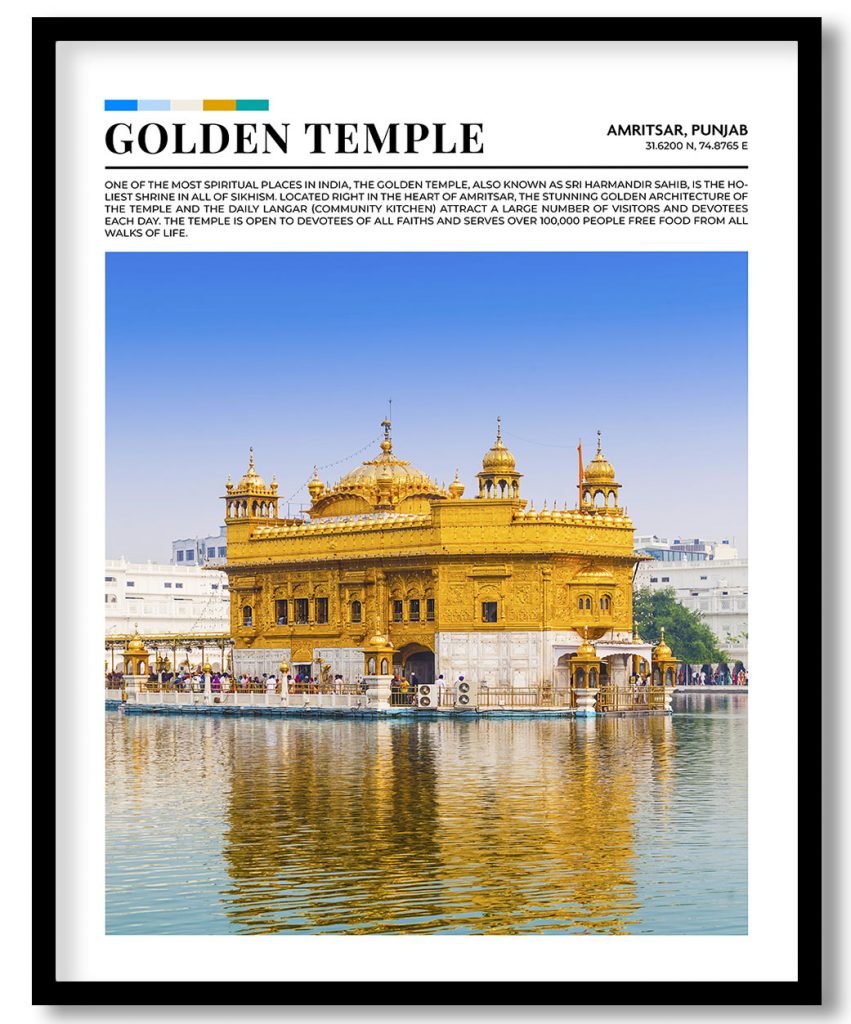 Golden Temple, India pantone poster