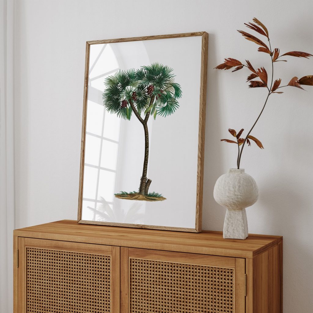 Botanical Palm Tree with Fruit – Wall Decor