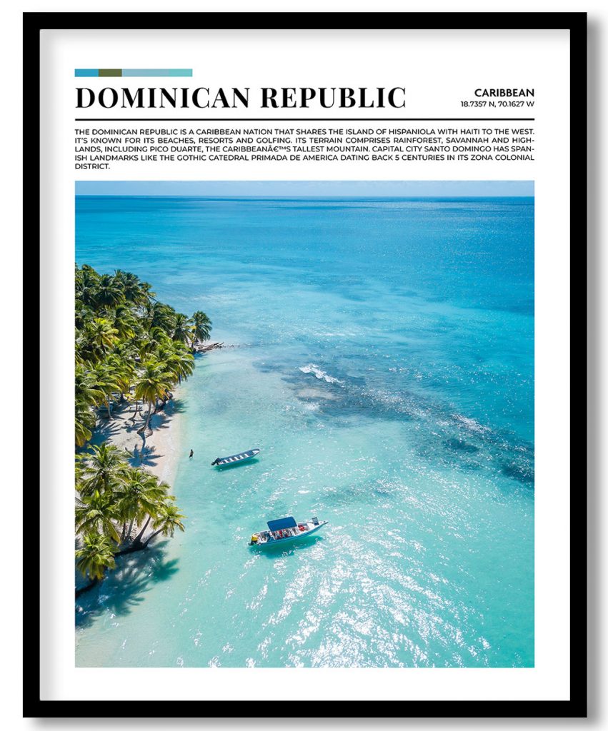 Dominican Republic, Caribbean pantone poster