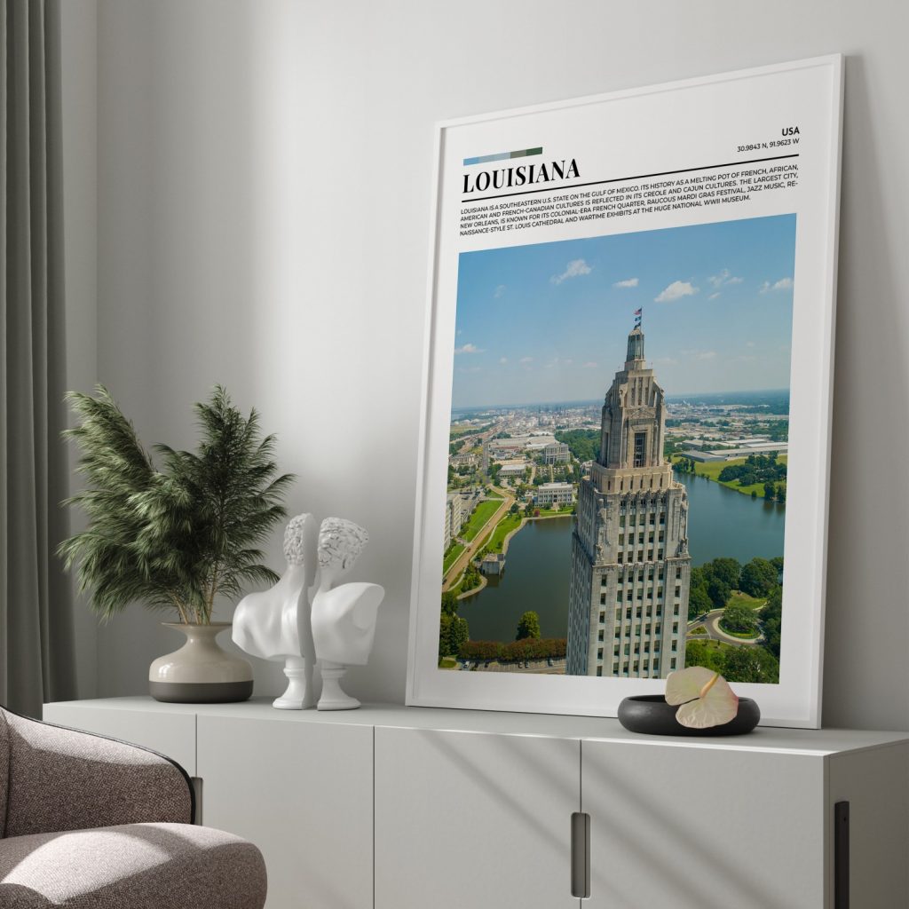 Louisiana is a southeastern u s state on the gulf of mexico – Wall Painting