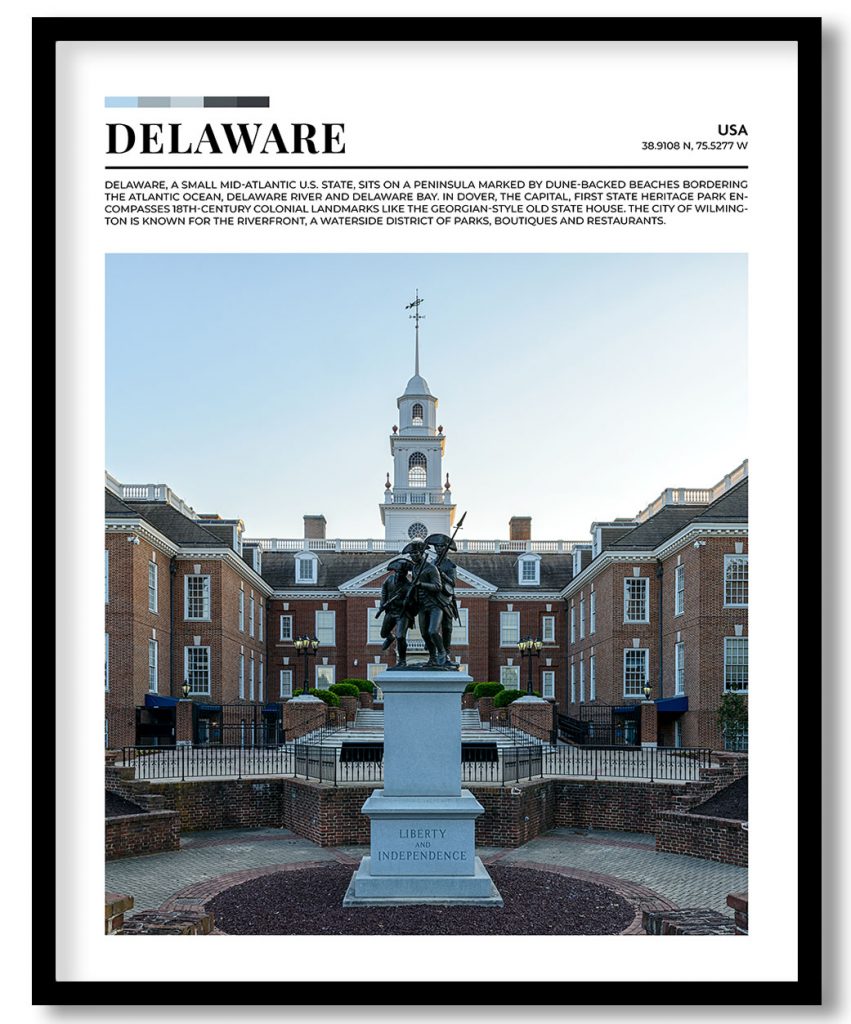 Delaware, USA pantone poster