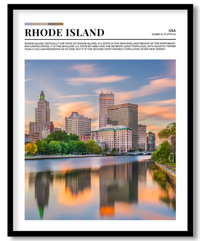 Rhode Island, USA pantone poster