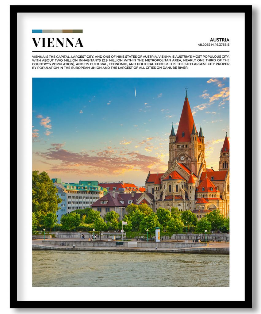 Vienna, Austria pantone poster