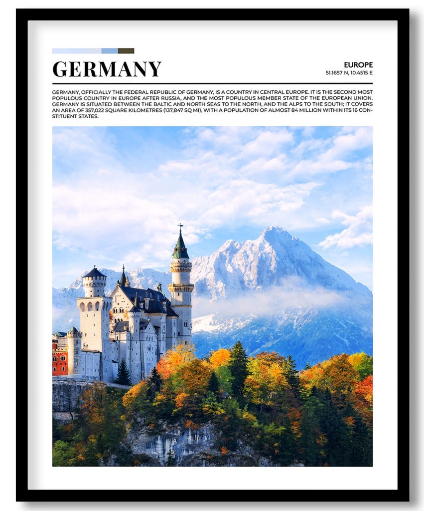 Germany, Europe pantone poster