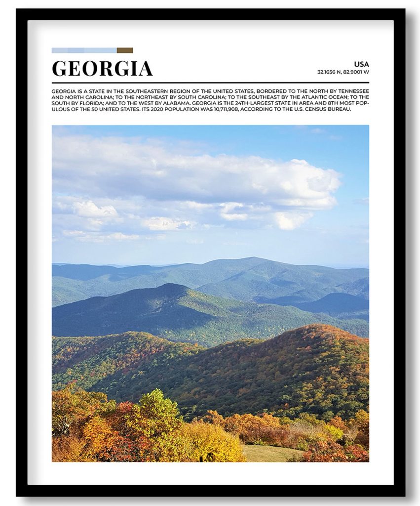 Georgia, USA pantone poster