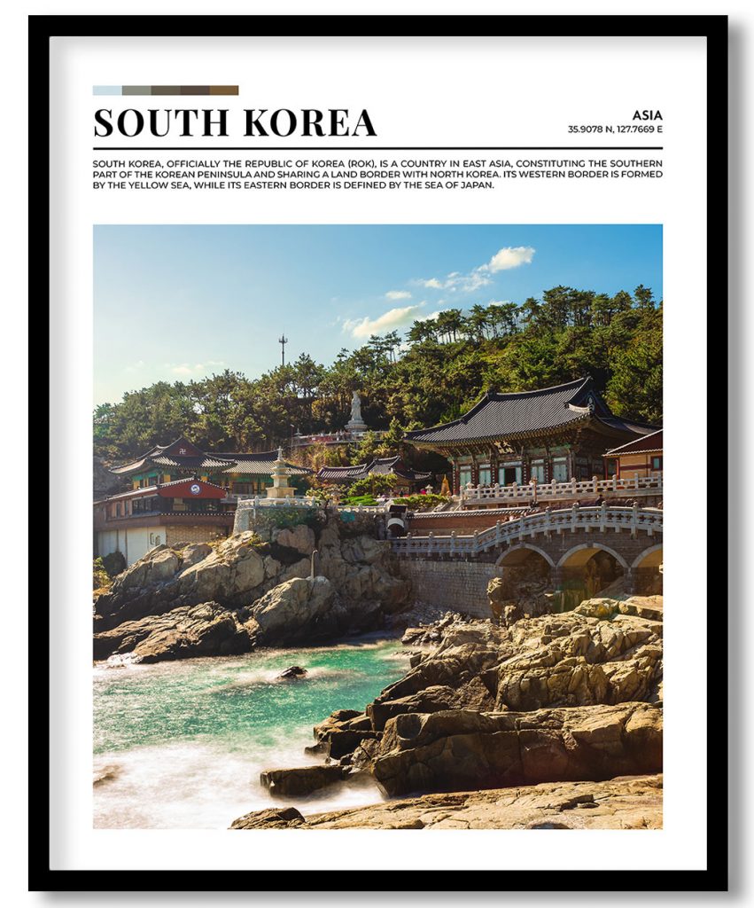 South Korea, Asia pantone poster
