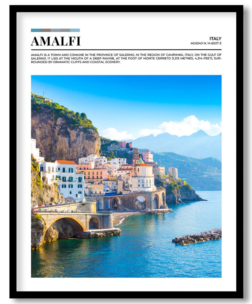 Amalfi, Italy pantone poster