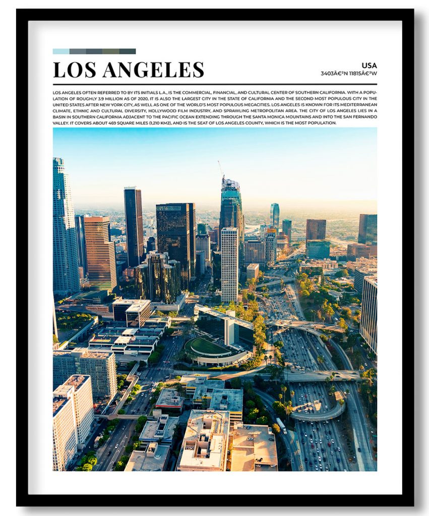 Los Angeles, USA pantone poster