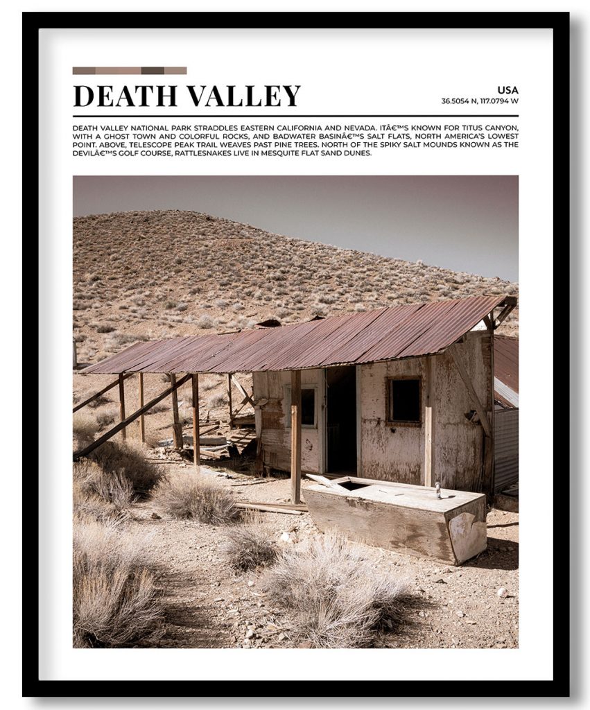 Death Valley, USA pantone poster