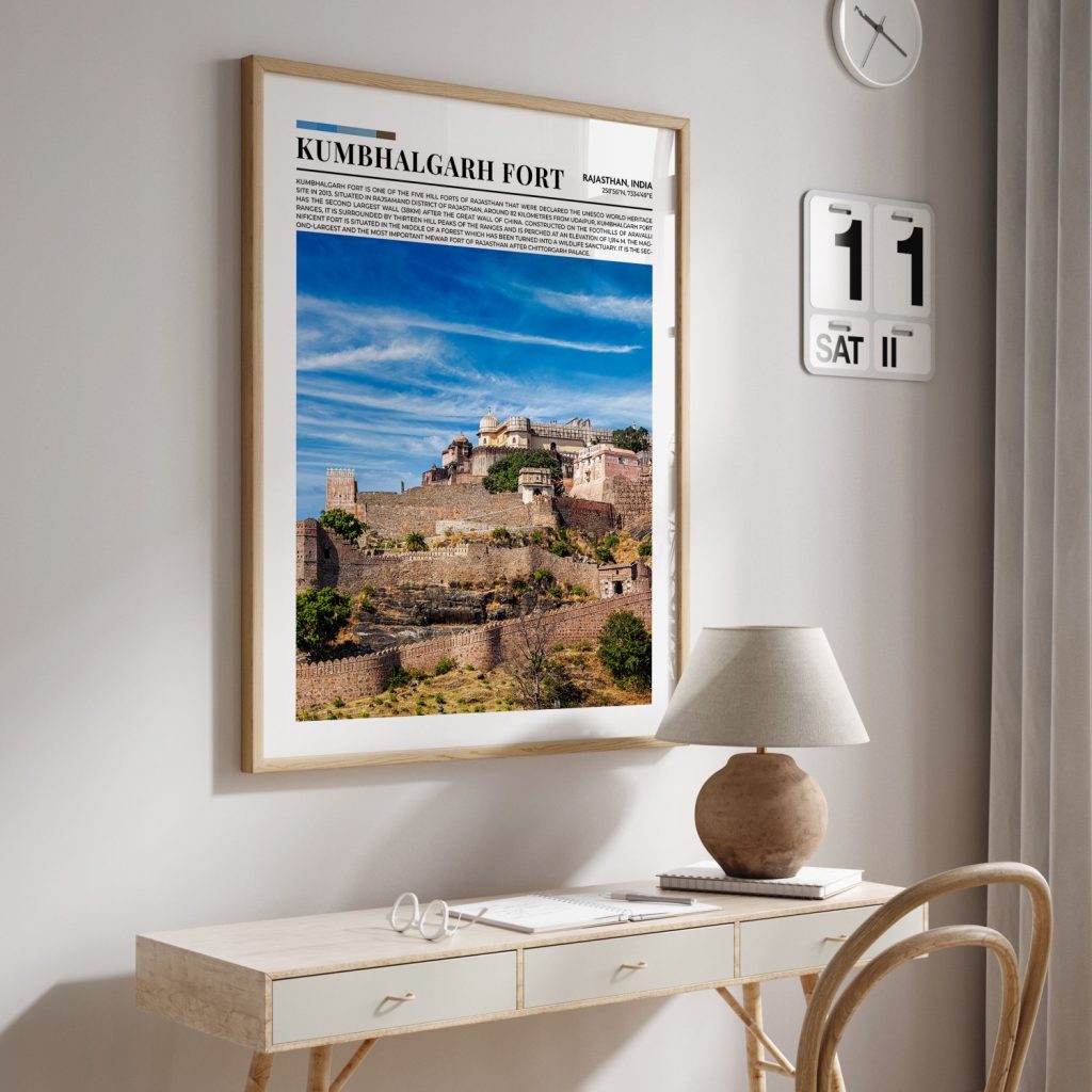 Wall Art | Kumbhalgarh Fort, India pantone poster | Small to XXXL
