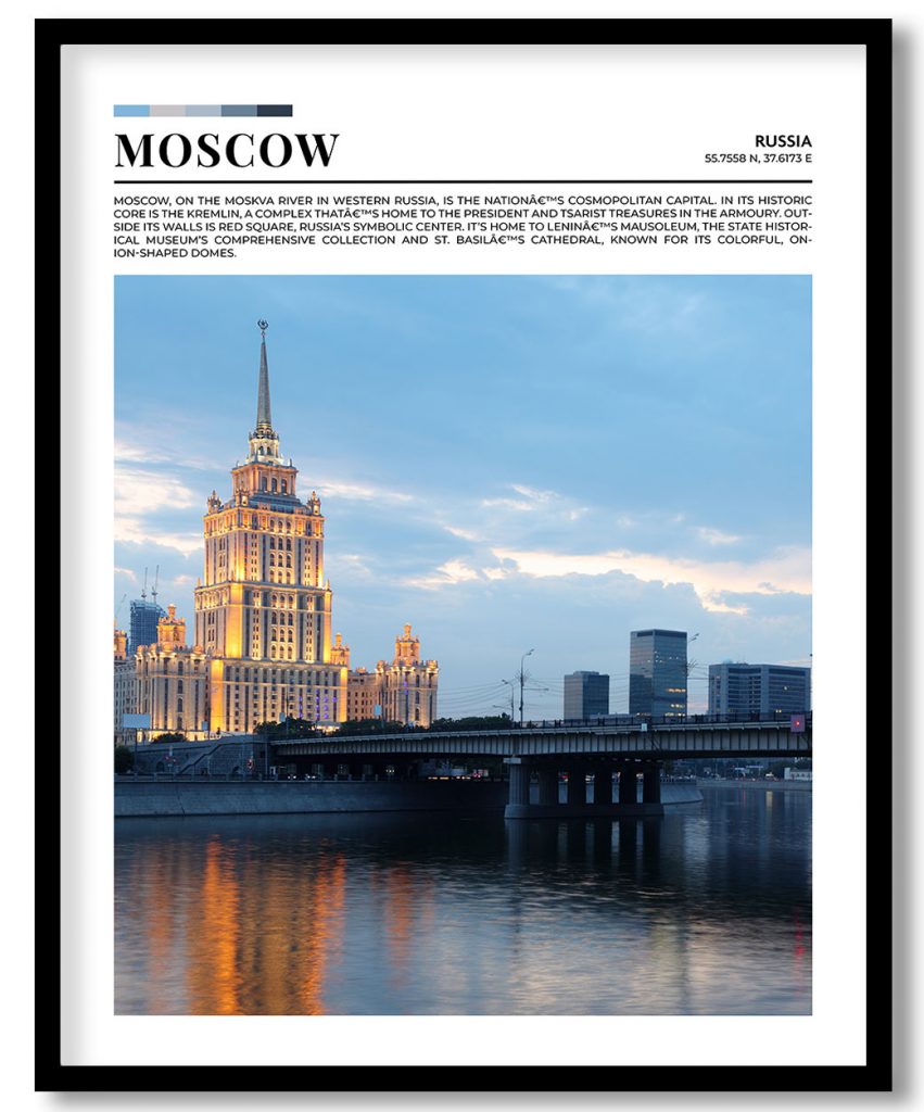 Moscow, Russia pantone poster