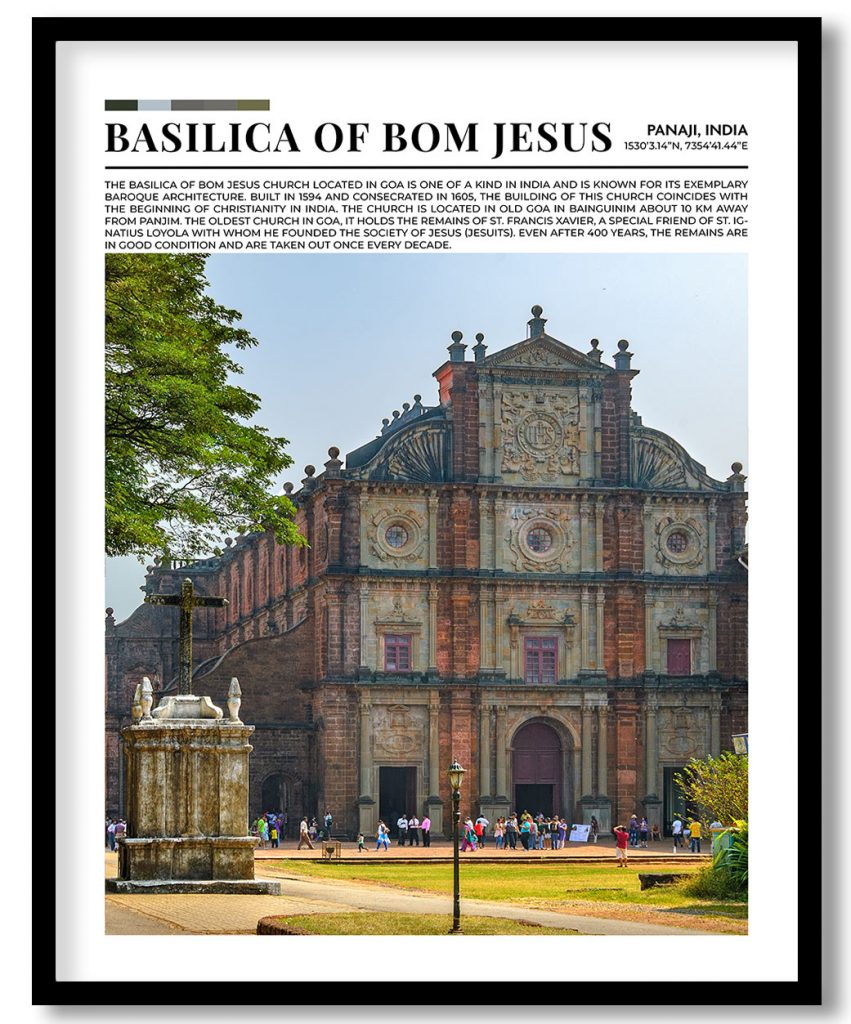 Basilica Of Bom Jesus, India pantone poster