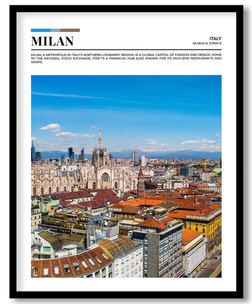 Milan, Italy pantone poster